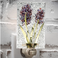 Purple Flower Fused Glass Night Light