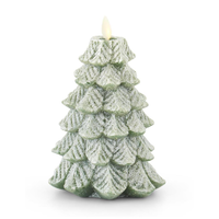 4.75x6.5 Wax Snowy Tree Luminara