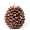 K & K Interiors Inc Brown Wax Snowy Pinecone Luminara