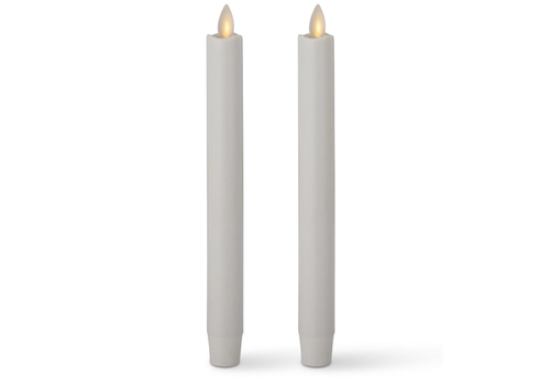  K & K Interiors Inc Two Pack 9.5" White Wax Luminara Taper Candles 