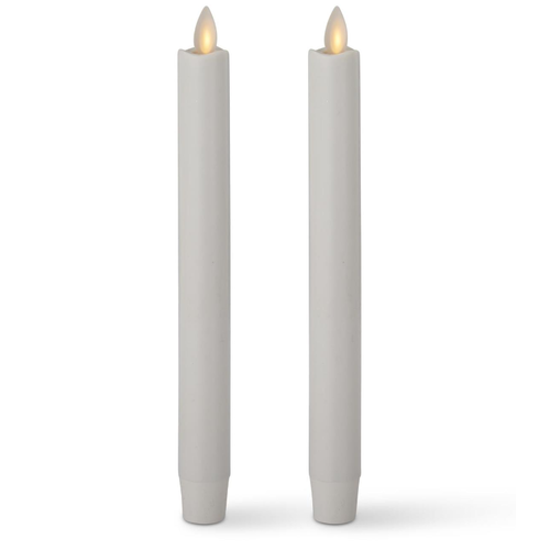  K & K Interiors Inc Two Pack 9.5" White Wax Luminara Taper Candles 