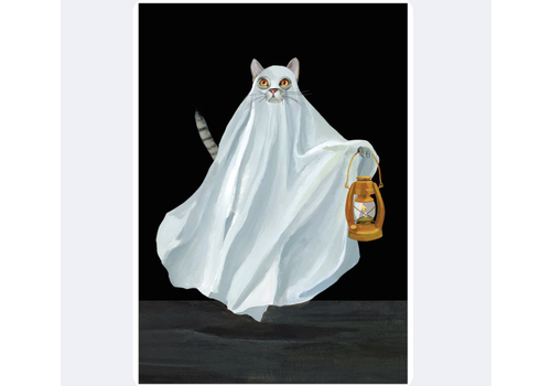  Allport Editions Cat  Ghost Halloween Card 