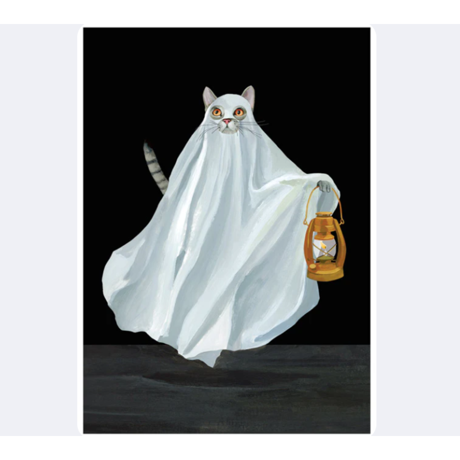 Cat  Ghost Halloween Card