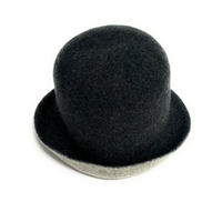 Boiled Wool Reversible Cloche Hat