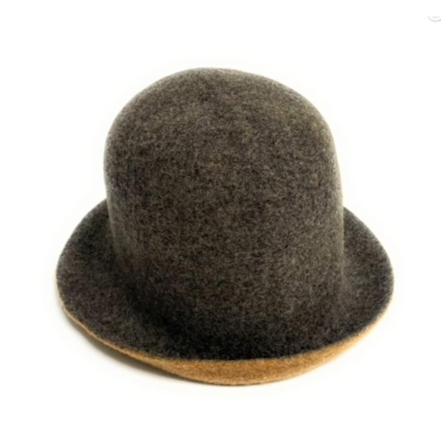 Boiled Wool Reversible Cloche Hat