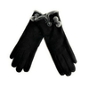 Shihreen Microsuede Glove with Pom Pom Trim