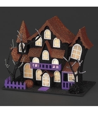 Roman Inc 7"H Lighted Haunted House Orange