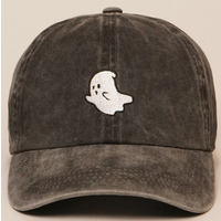 Ghost Embroidered Baseball Cap Black