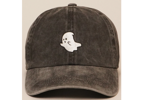  Fashion City Ghost Embroidered Baseball Cap Black 