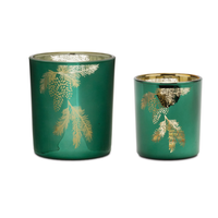 Green Glass Candle Holder