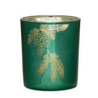 Green Glass Candle Holder