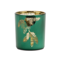 Green Glass Candle Holder