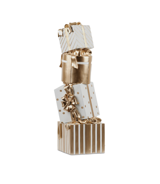 Melrose International, LLC White/Gold Stacked Gifts 28"