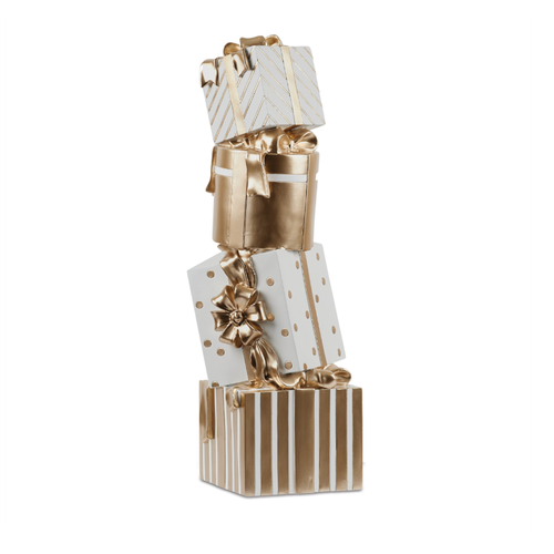  Melrose International, LLC White/Gold Stacked Gifts 28" 