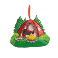 Red Camping Tent Scene Ornament
