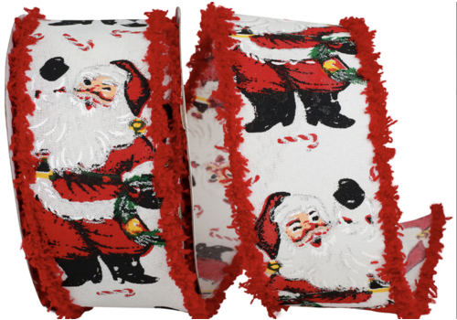  Reliant Ribbon Santa Standing Frizette Wired Edge Ribbon 2.5" wide 