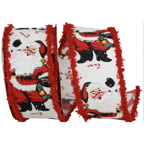  Reliant Ribbon Santa Standing Frizette Wired Edge Ribbon 2.5" wide 