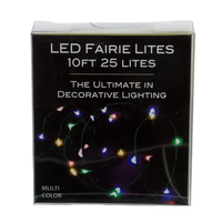 25-Light Multicolor Fairy LED Green Wire Light Set
