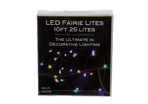  Kurt Adler 25-Light Multicolor Fairy LED Green Wire Light Set 