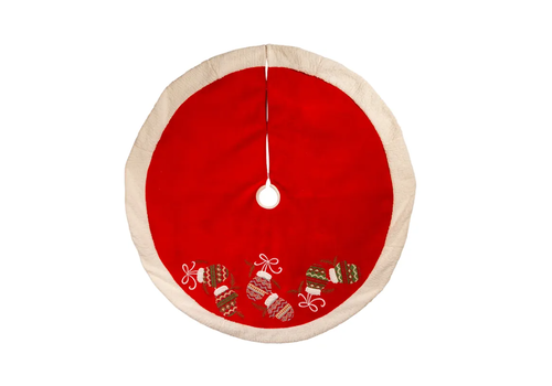  Kurt Adler 48“ Red Corduroy Tree Skirt 