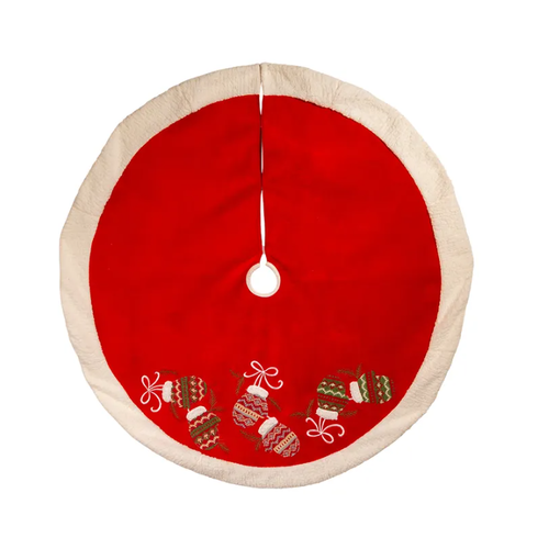  Kurt Adler 48“ Red Corduroy Tree Skirt 