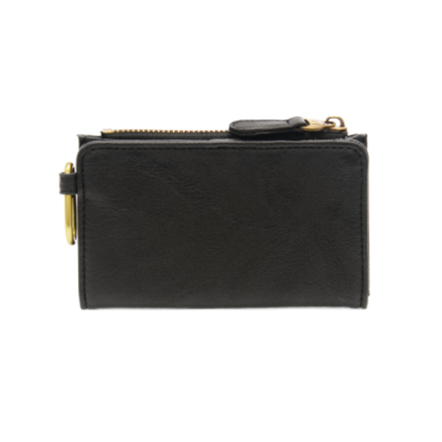 Vegan Leather Bifold Wallet with Carabiner