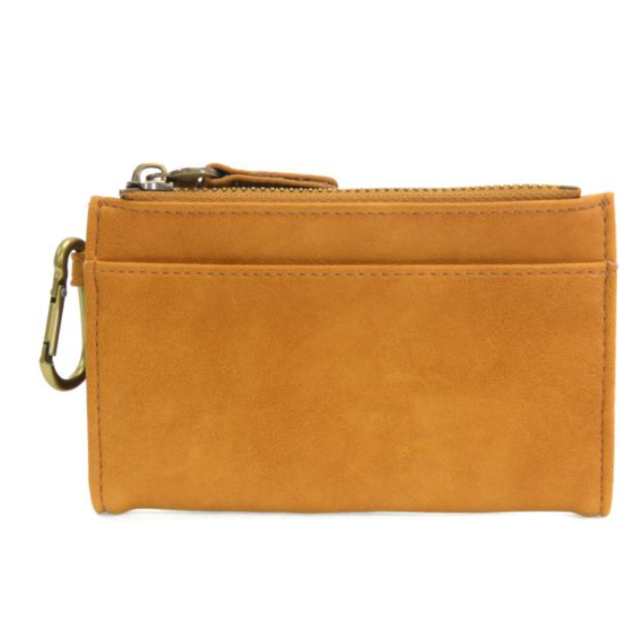 Vegan Leather Bifold Wallet with Carabiner