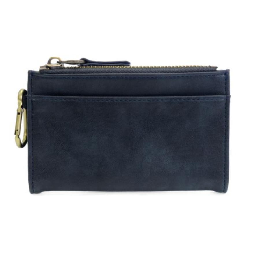 Vegan Leather Bifold Wallet with Carabiner