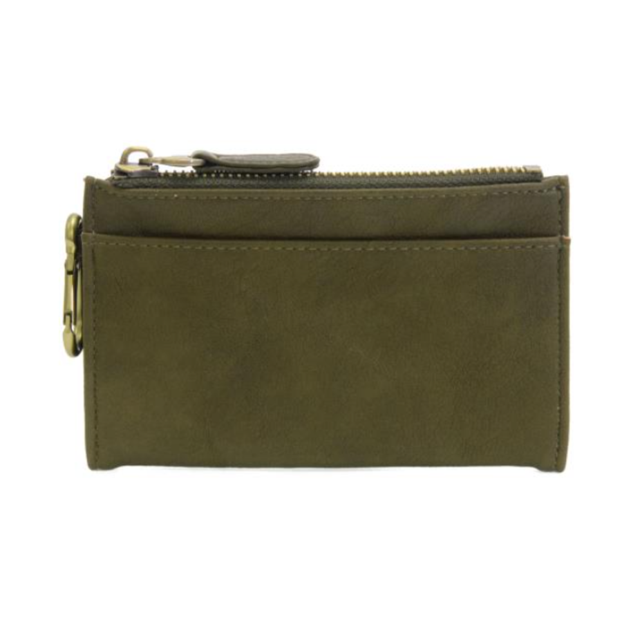 Vegan Leather Bifold Wallet with Carabiner