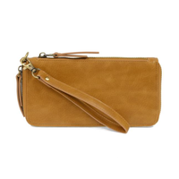 Vegan Leather Zip Around Wallet Wristlet