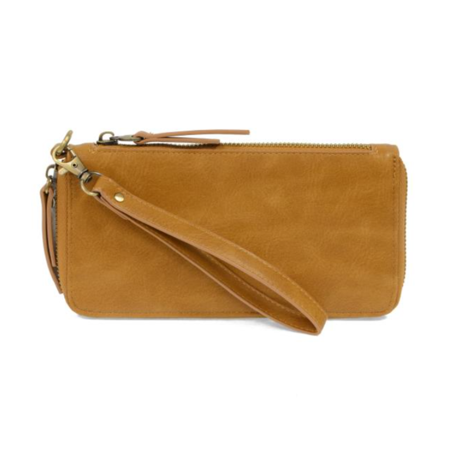 Vegan Leather Zip Around Wallet Wristlet
