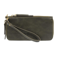 Vegan Leather Zip Around Wallet Wristlet