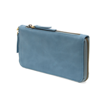 Vegan Leather Zip Around Wallet Wristlet