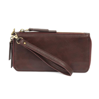 Vegan Leather Zip Around Wallet Wristlet