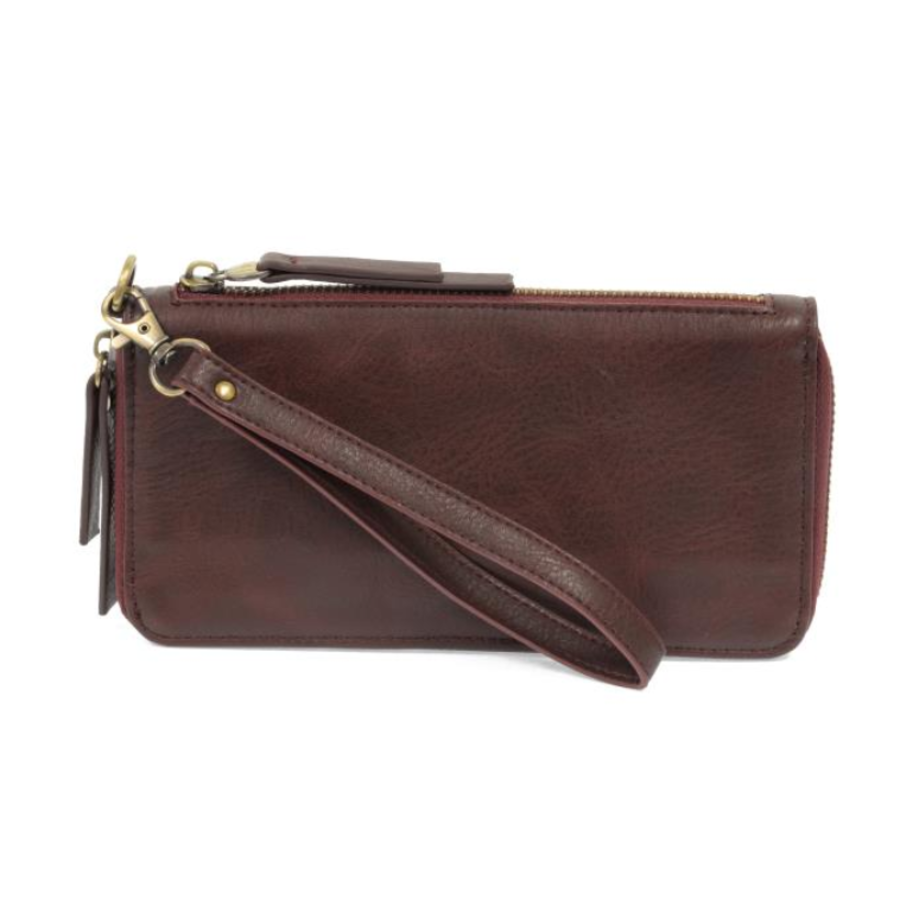 Vegan Leather Zip Around Wallet Wristlet