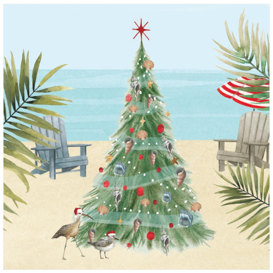 Christmas Beach Beverage Napkins