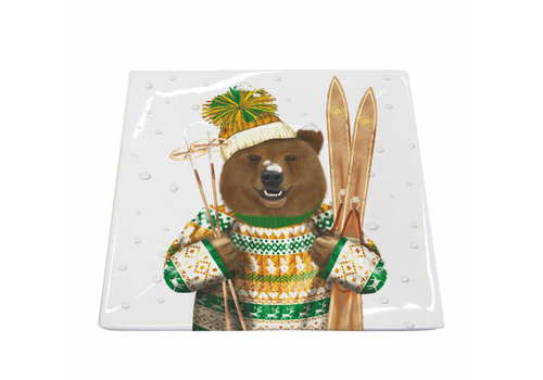  Paper Products Design 5.75" Porcelain Square Plate Jean-Claude 