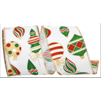 Holiday Ornaments Ribbon 2.5" wide