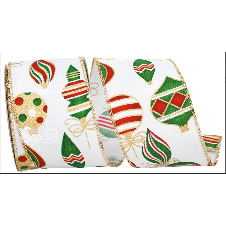 Holiday Ornaments Ribbon 2.5" wide