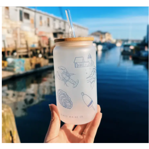  Reclaimed Maine Co. Frosted Can Glass 