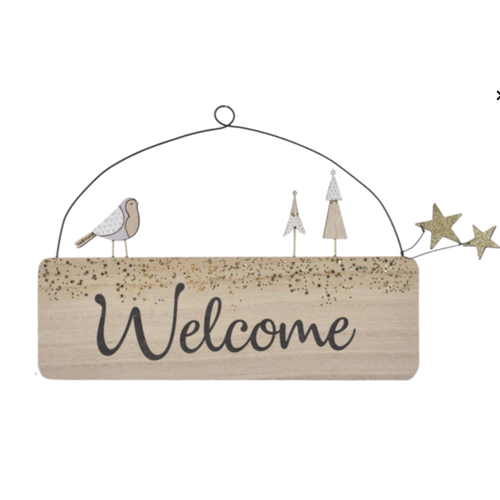  Bird w/Tree Wall Plaque - Welcome 