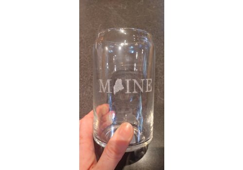 Reclaimed Maine Co. Etched Beer Can Glass Maine 