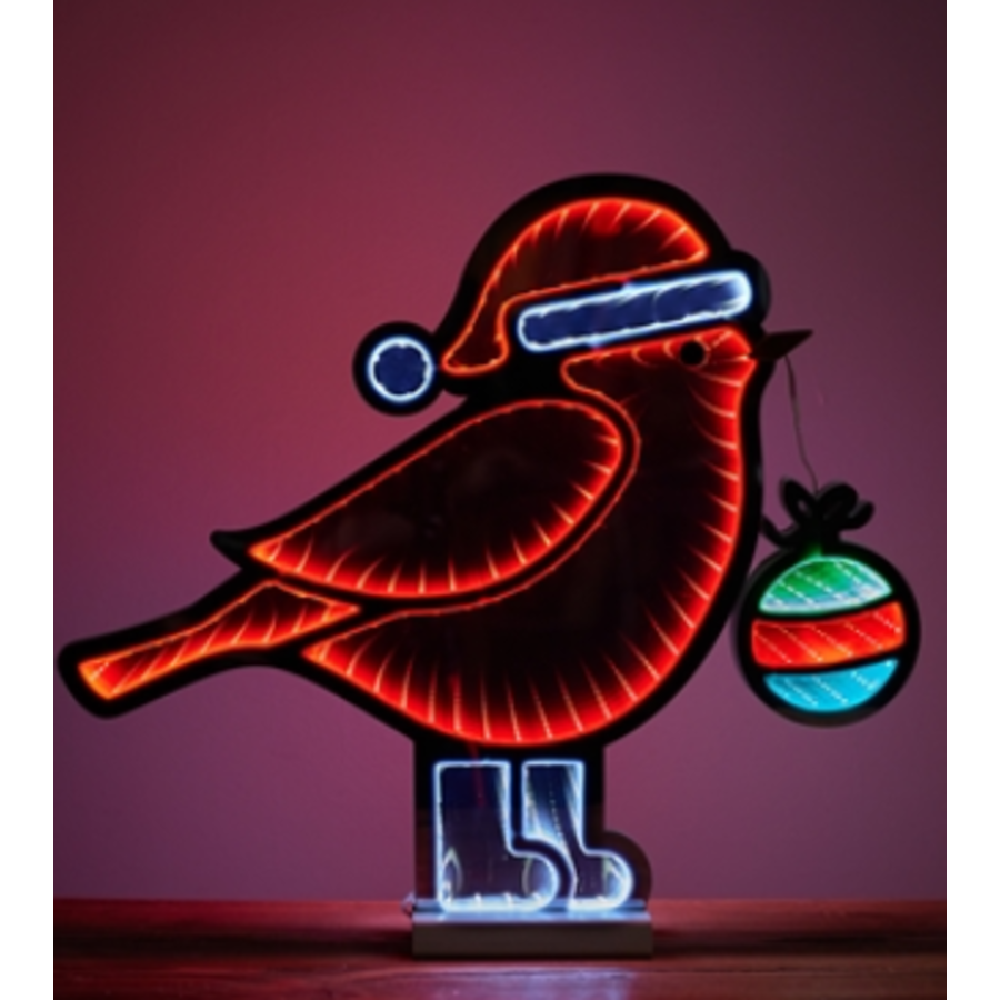 Bird with Ornament Infinity Light 15.75”H