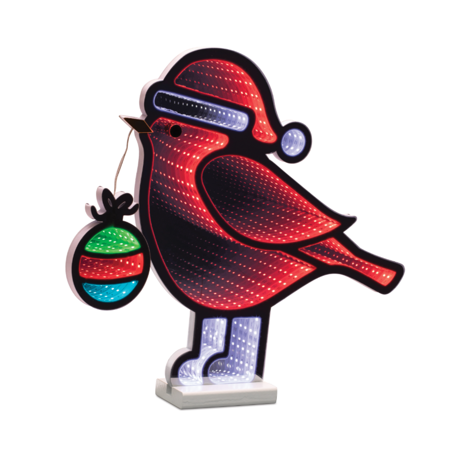 Bird with Ornament Infinity Light 15.75”H