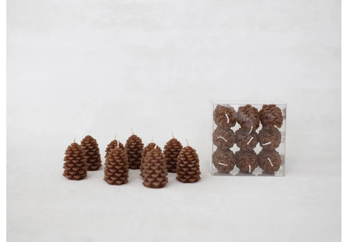  Creative Co-Op Unscented Pinecone Tealights Boxed Set of 9 