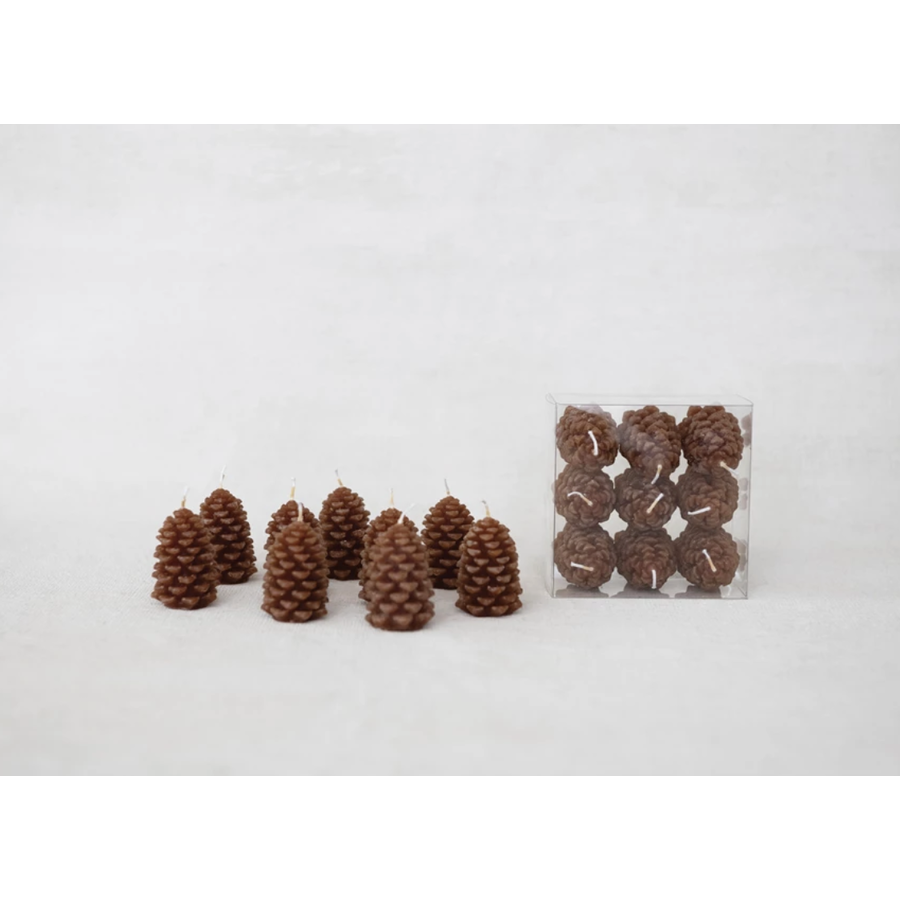 Unscented Pinecone Tealights Boxed Set of 9