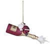 Creative Co-Op Glass Champagne Bottle Orn with Resin Santa