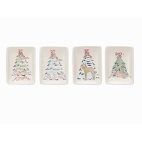 Stoneware Dish with Christmas Tree
