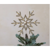 Creative Co-Op LED Snowflake Tree Topper with Glitter Champagne