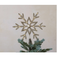 LED Snowflake Tree Topper with Glitter Champagne